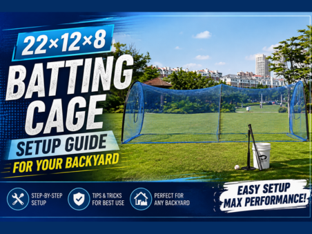 22x12x8 batting cage for backyard baseball practice