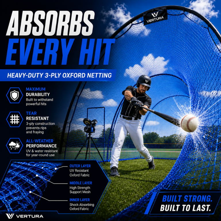 Vertura Baseball Batting Cage Net