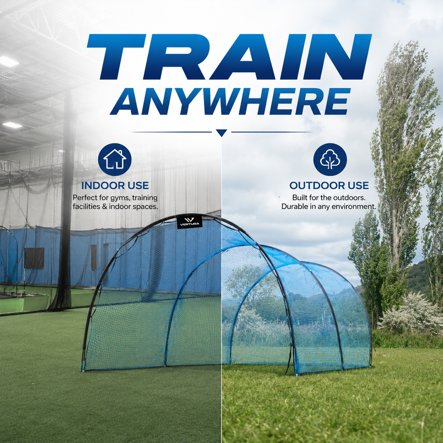 Portable 22×12×8 ft Vertura Baseball Batting Cage Net